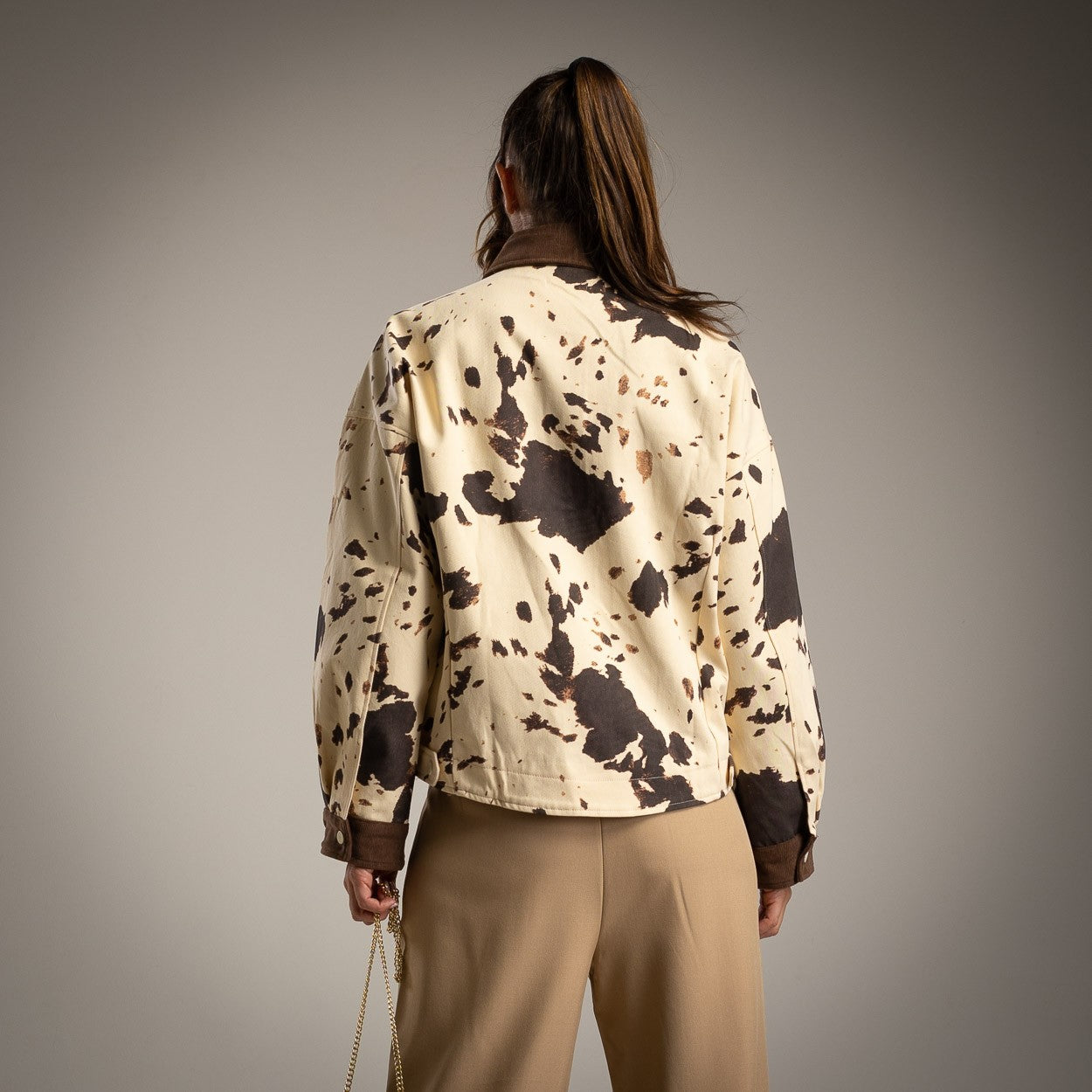 PRINTED COAT BROWN