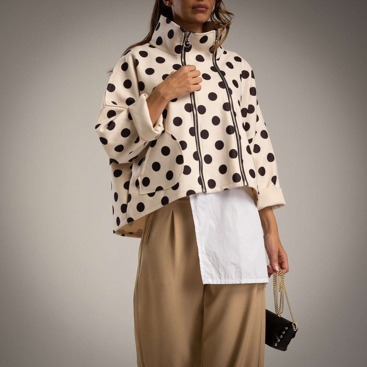 DOUBLE ZIP JACKET DOTS