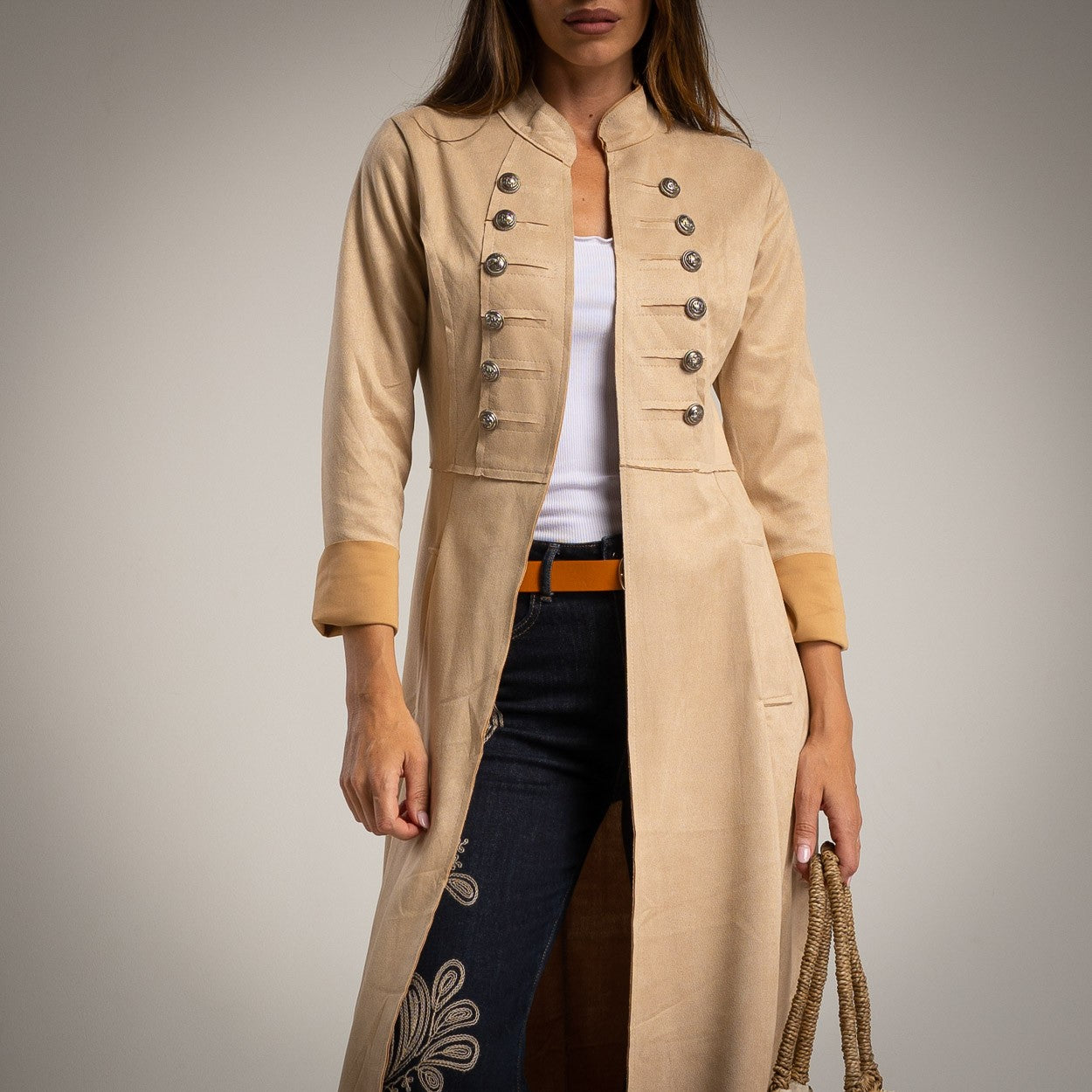 LONG SUEDE JACKET BEIGE