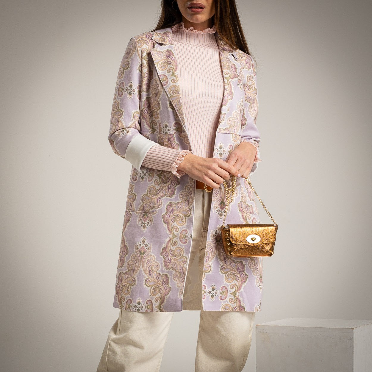 PAISLEY SUEDE COAT PURPLE