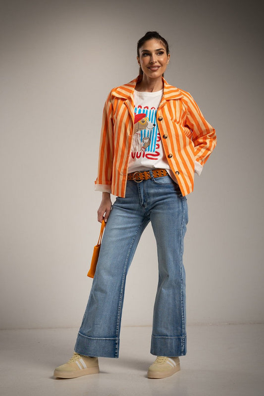 Z. STRIPES RAINCOAT ORANGE