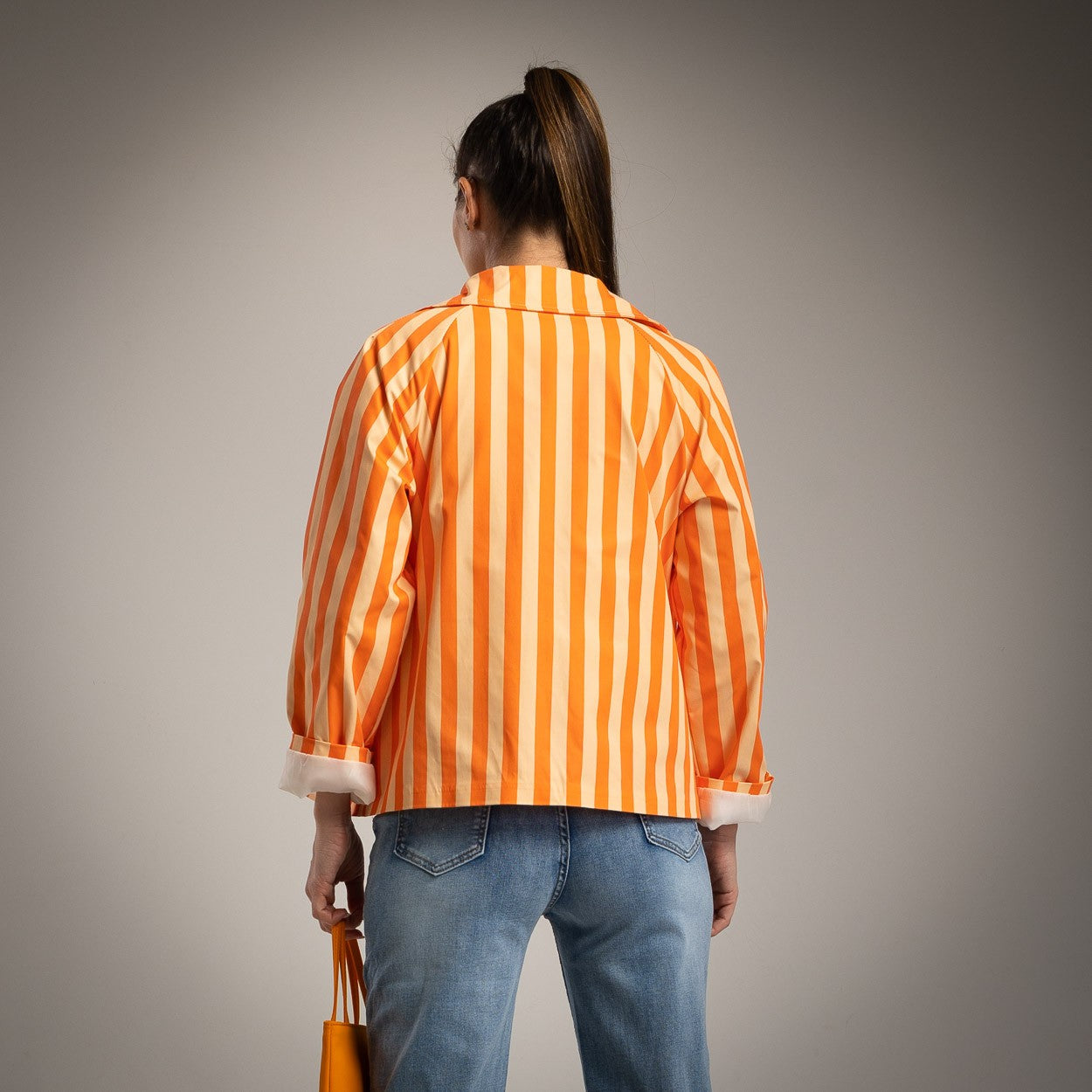 STRIPES RAINCOAT ORANGE