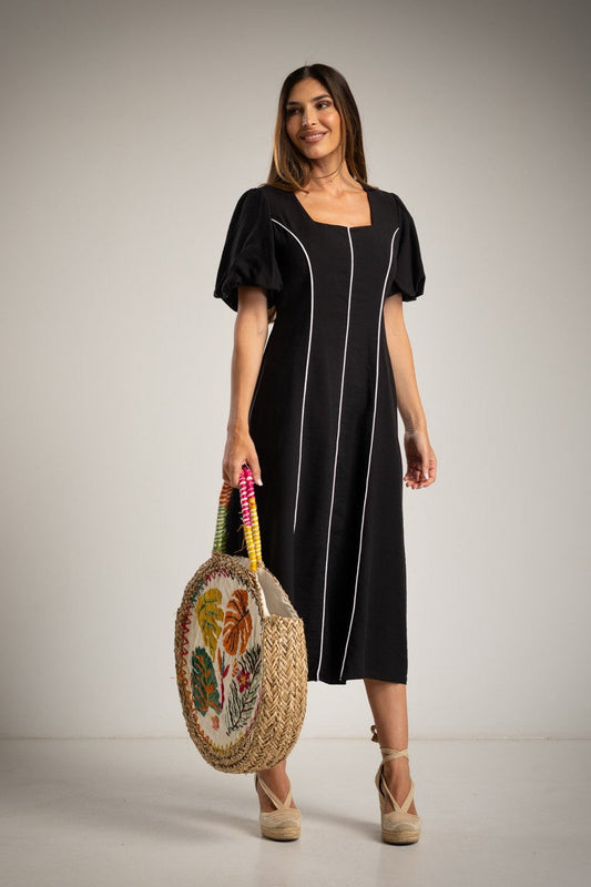 ALBA LINES DRESS BLACK