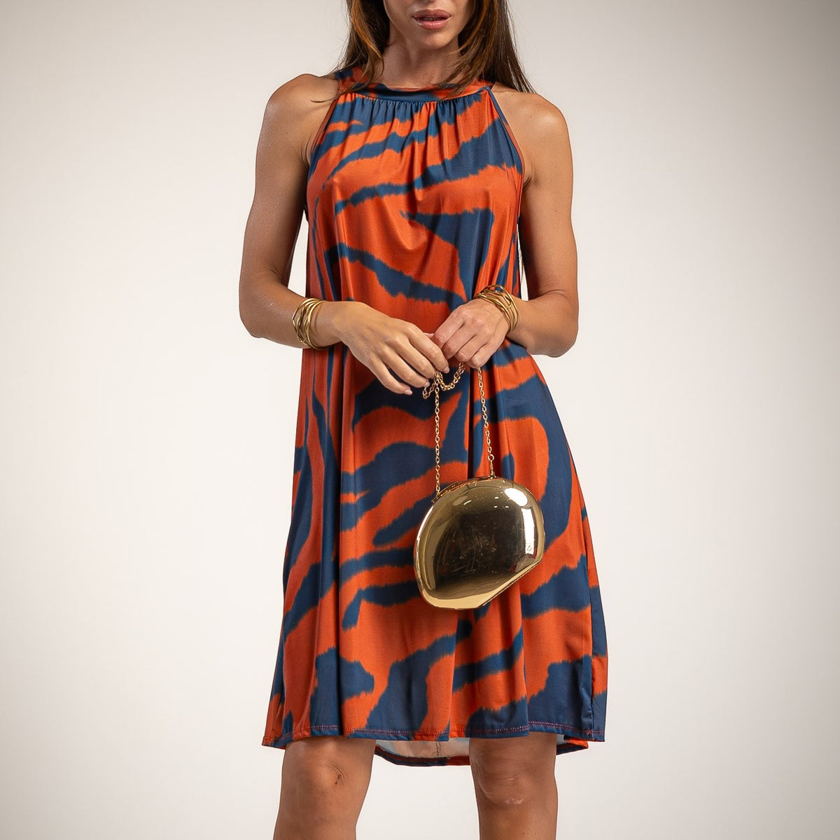 ZEBRA DRESS TERRACOTTA
