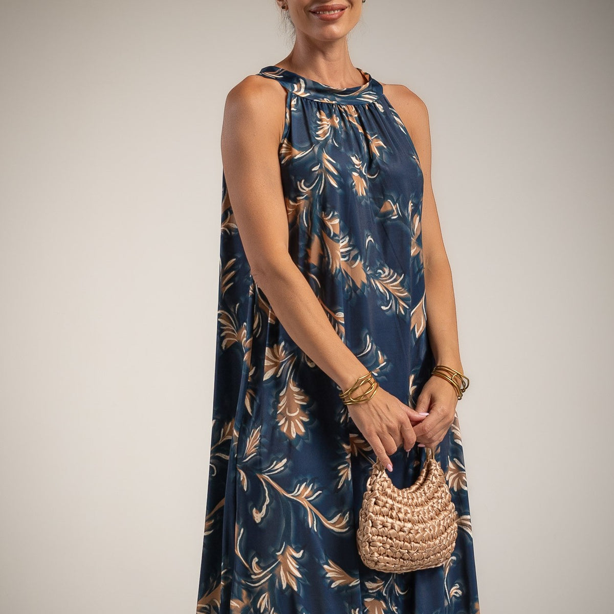 HALTER DRESS NAVY