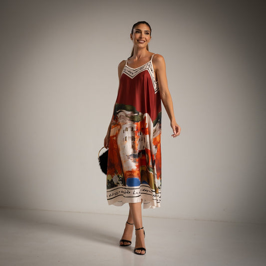 PALERMO DRESS BURGUNDY