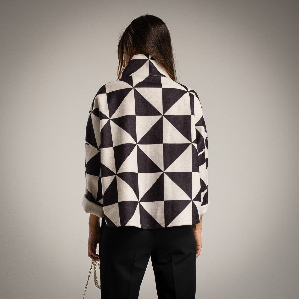 DOUBLE ZIP JACKET B/W