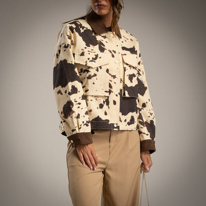 PRINTED COAT BROWN