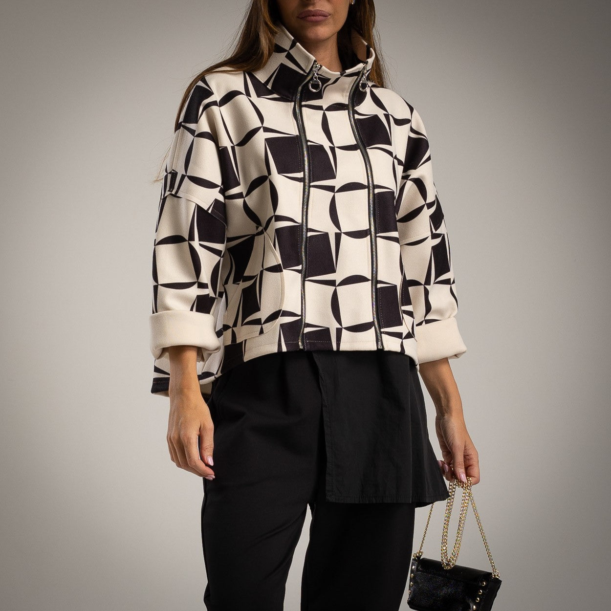 DOUBLE ZIP JACKET SQUARES