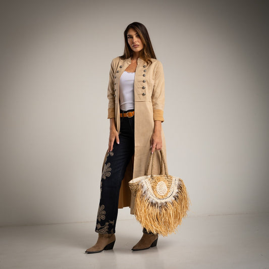 LONG SUEDE JACKET BEIGE