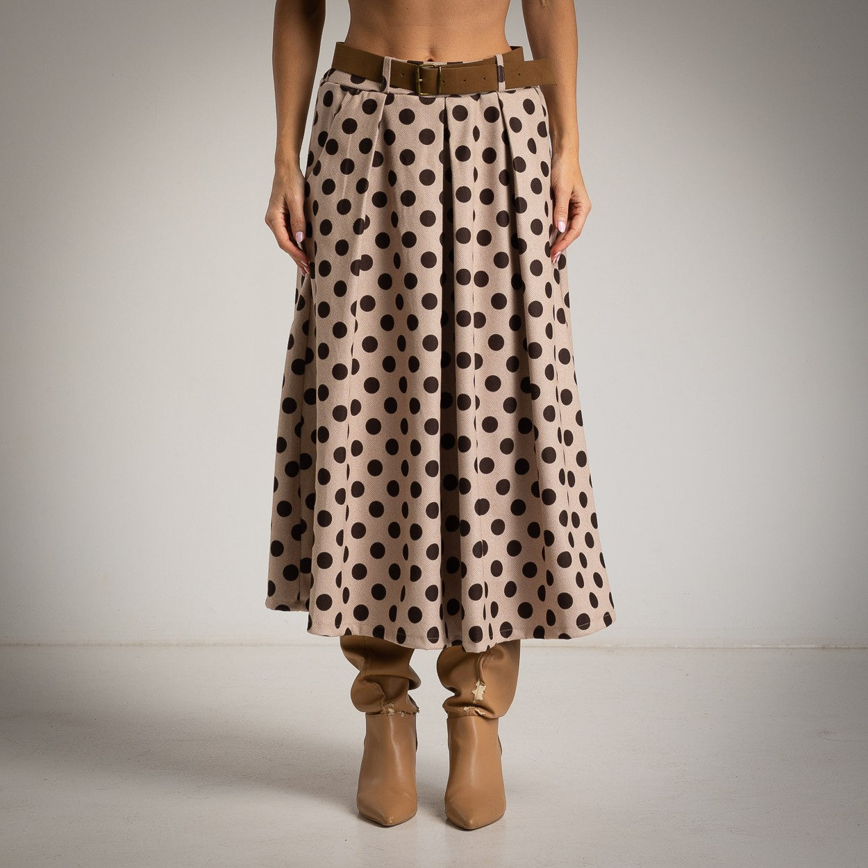DOT SKIRT BEIGE