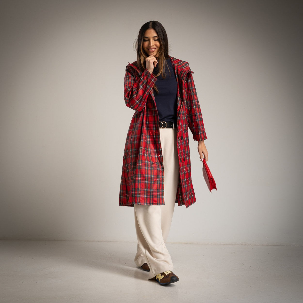 TARTAN RAINCOAT RED