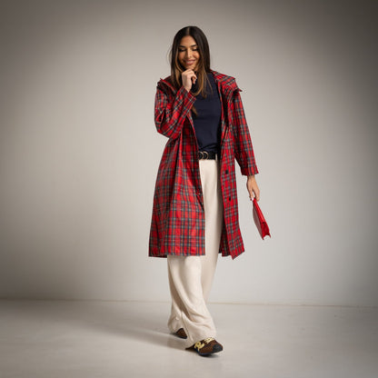 TARTAN RAINCOAT RED