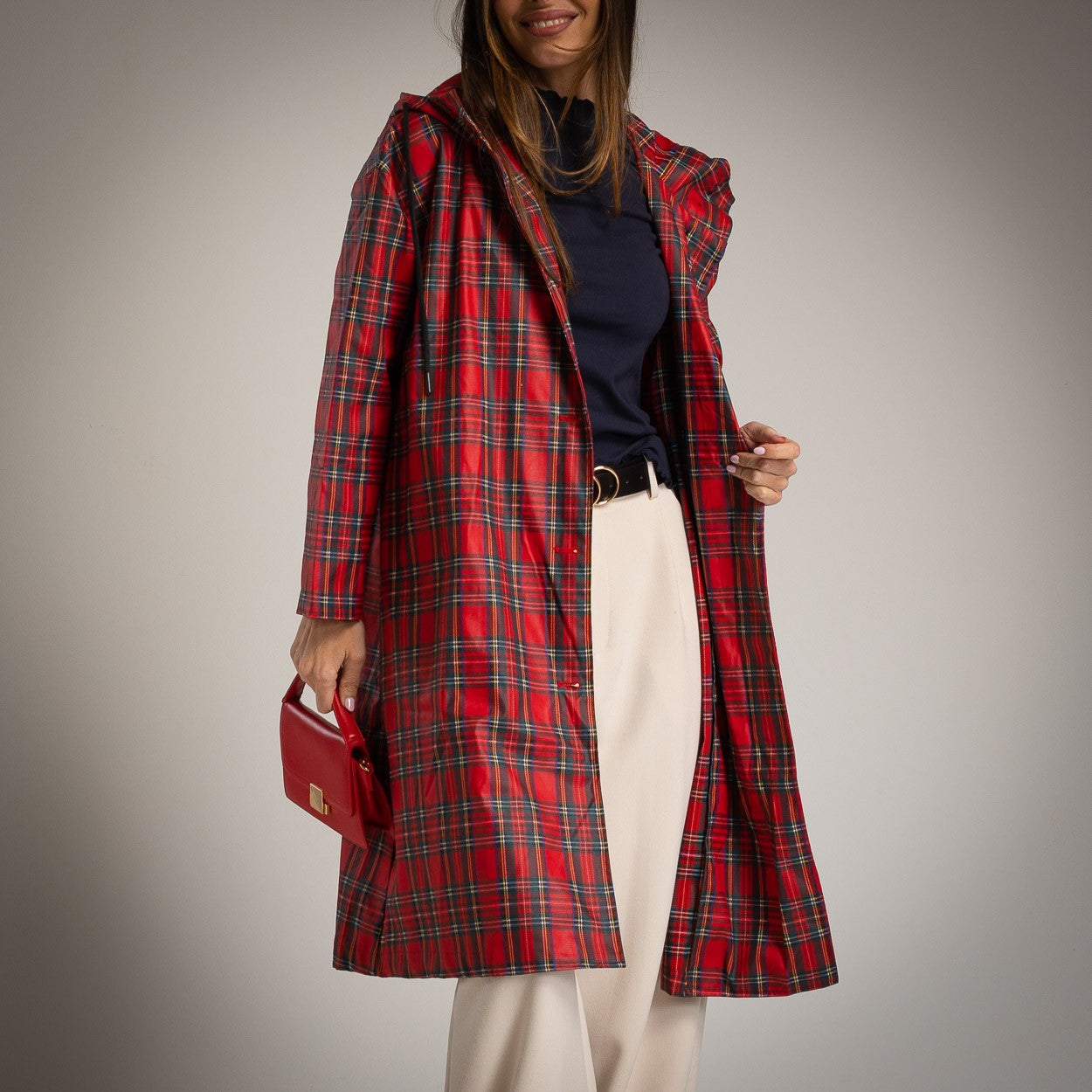 TARTAN RAINCOAT RED