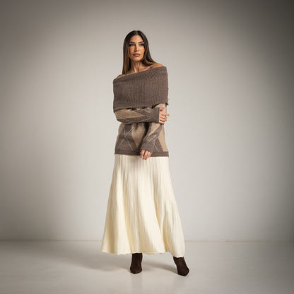 SHOULDER PULLOVER TAUPE