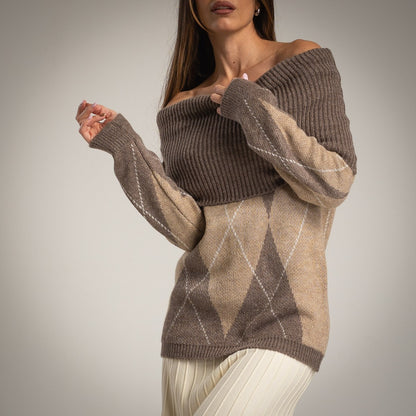 SHOULDER PULLOVER TAUPE
