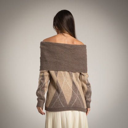 SHOULDER PULLOVER TAUPE