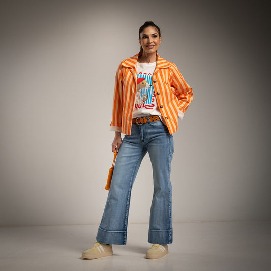 STRIPES RAINCOAT ORANGE