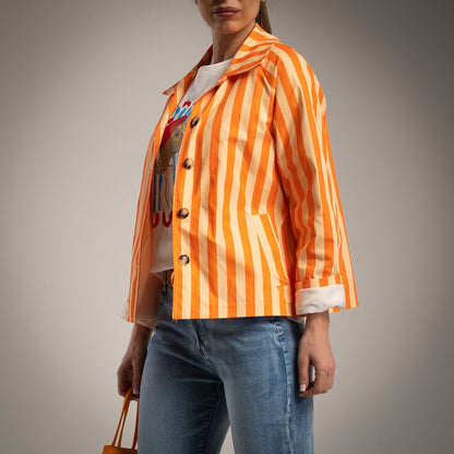 STRIPES RAINCOAT ORANGE