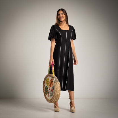 ALBA LINES DRESS BLACK