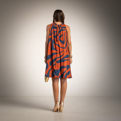 ZEBRA DRESS TERRACOTTA