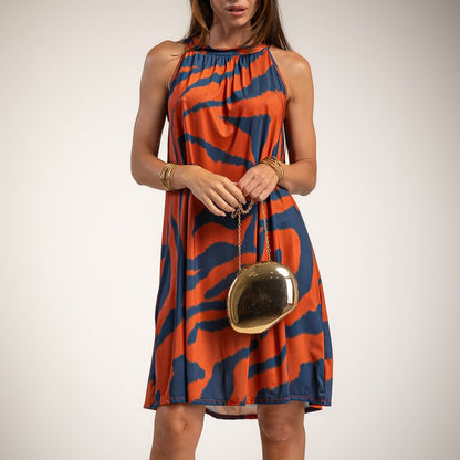 ZEBRA DRESS TERRACOTTA