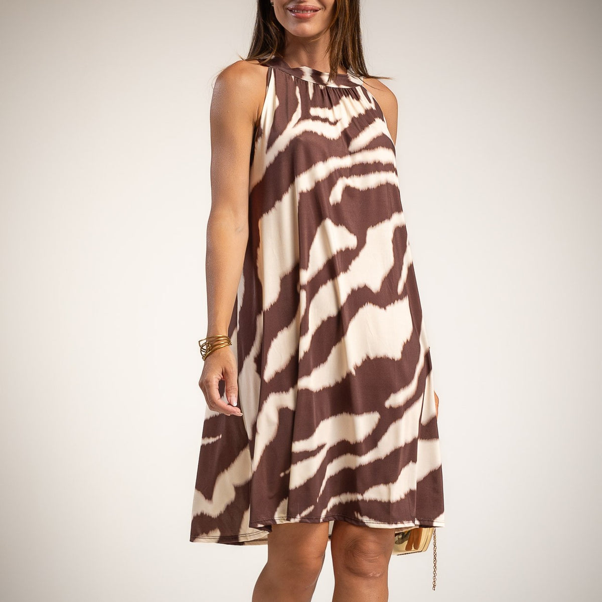 ZEBRA DRESS BEIGE