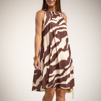 ZEBRA DRESS BEIGE