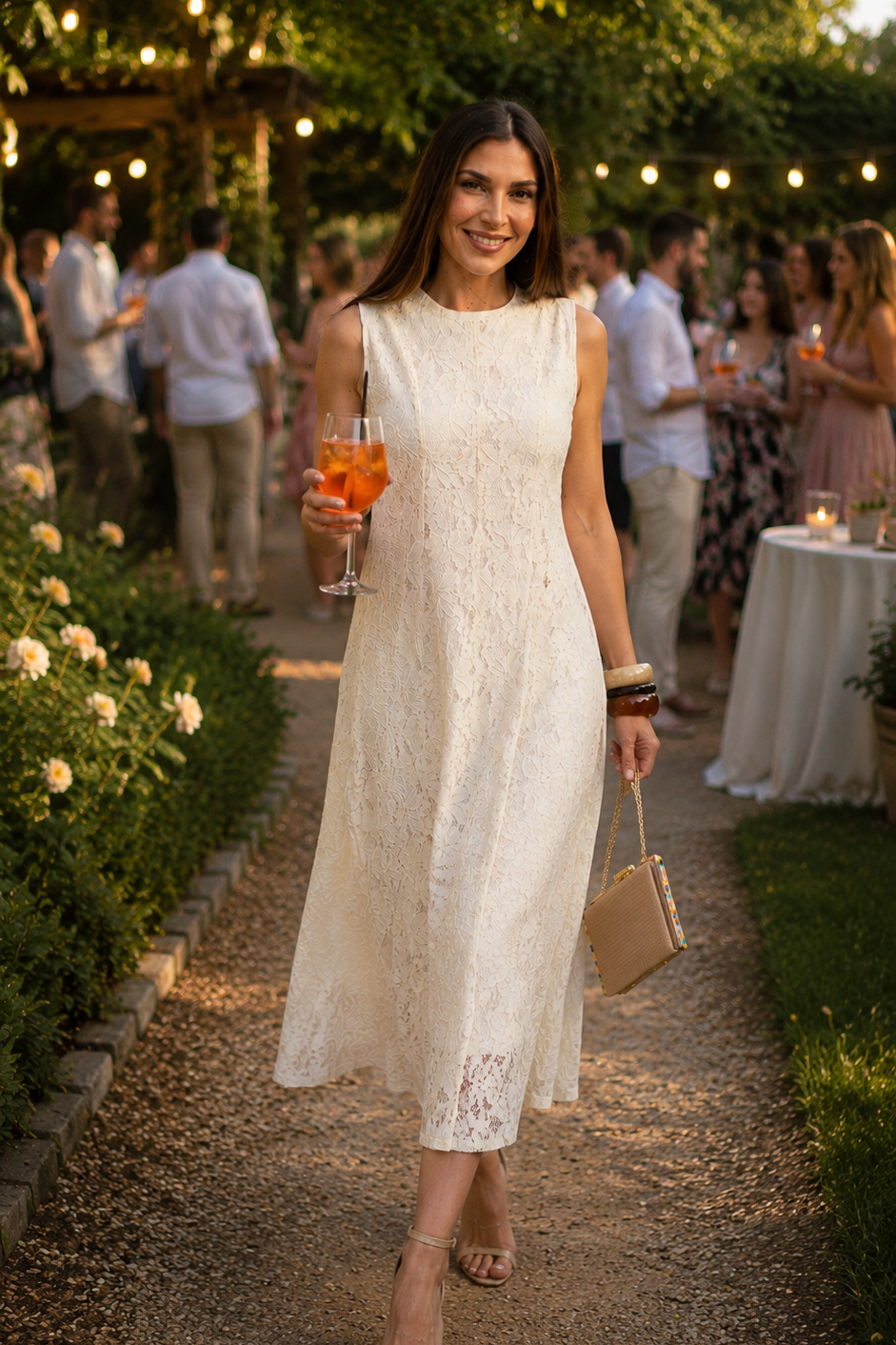 CROCHET DRESS ECRU
