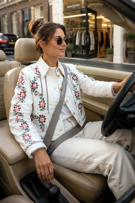 STITCHED JACKET BEIGE